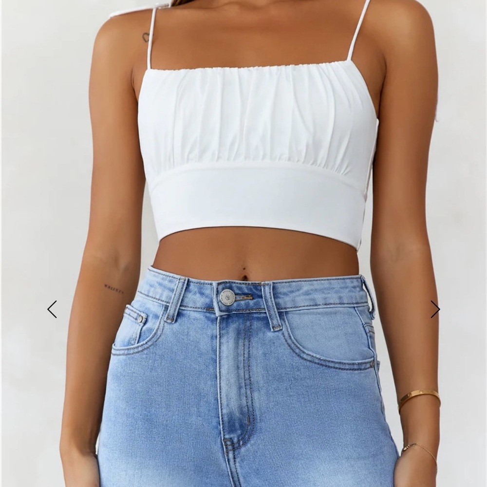 Hello Molly White Crop Top